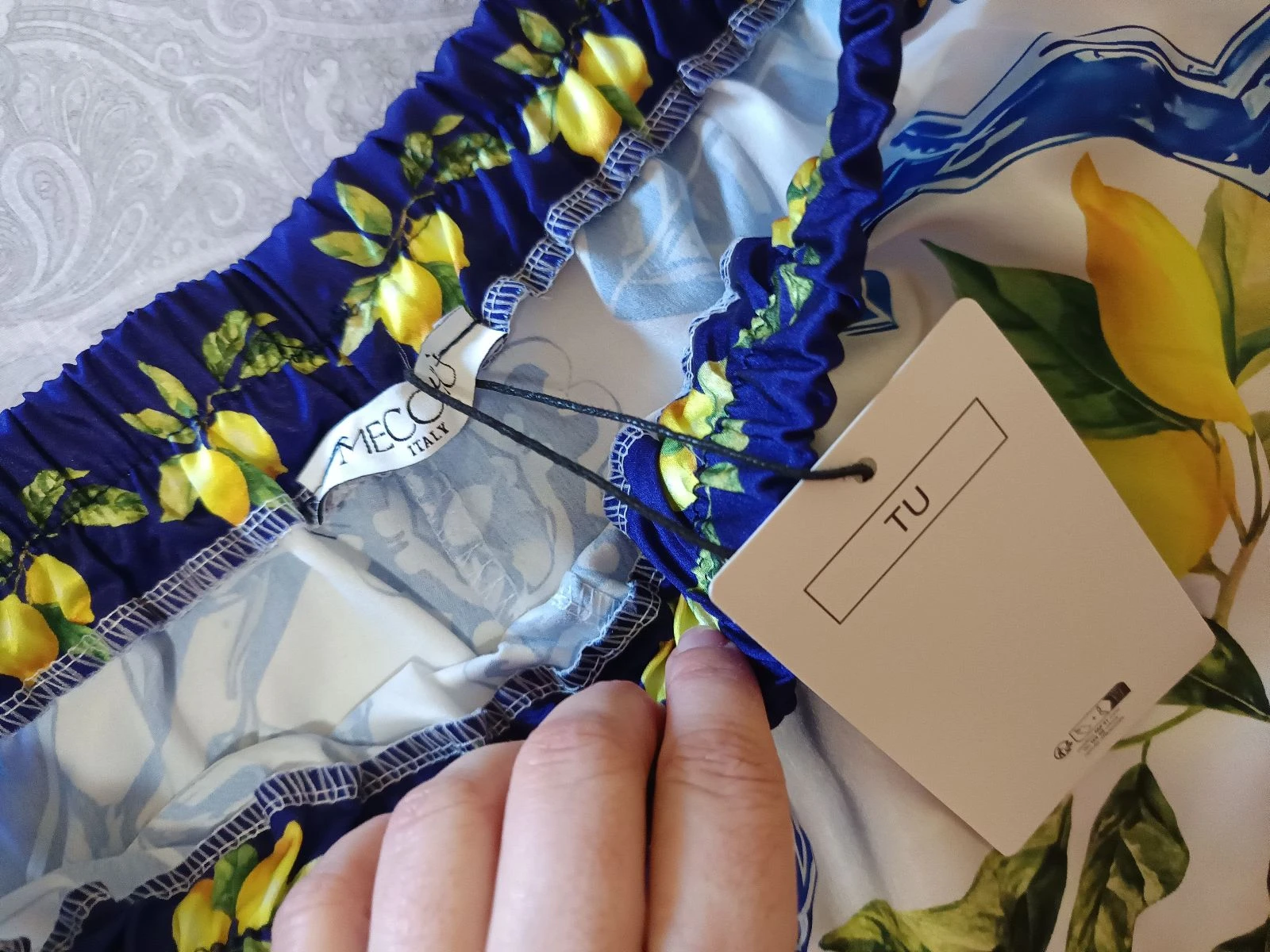 🍋 Kort satijnen shirt met citroenprint in Italiaanse stijl | Nieuw met label | One size 🍋 – photo 2